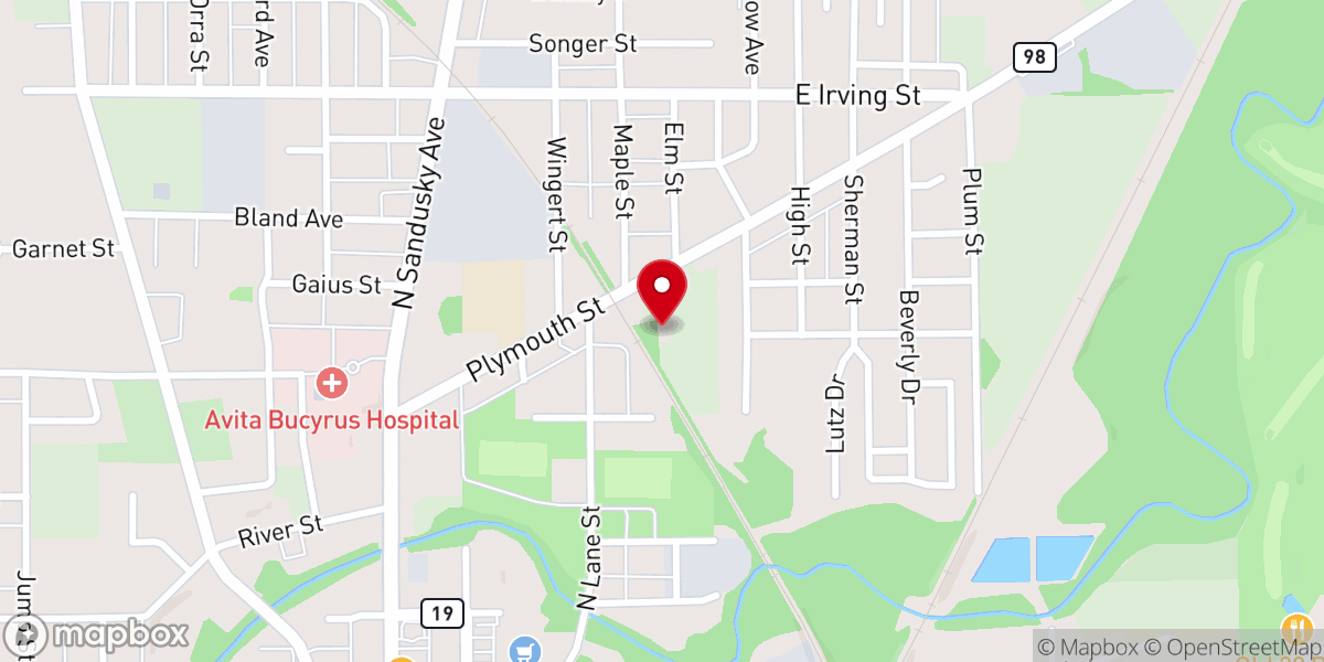Map showing location of Christ Gospel Church of Bucyrus OH