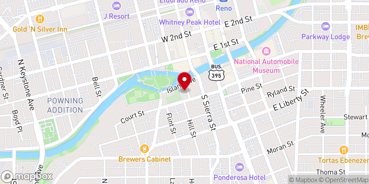 Map showing location of Trinity Episcopal Cathedral