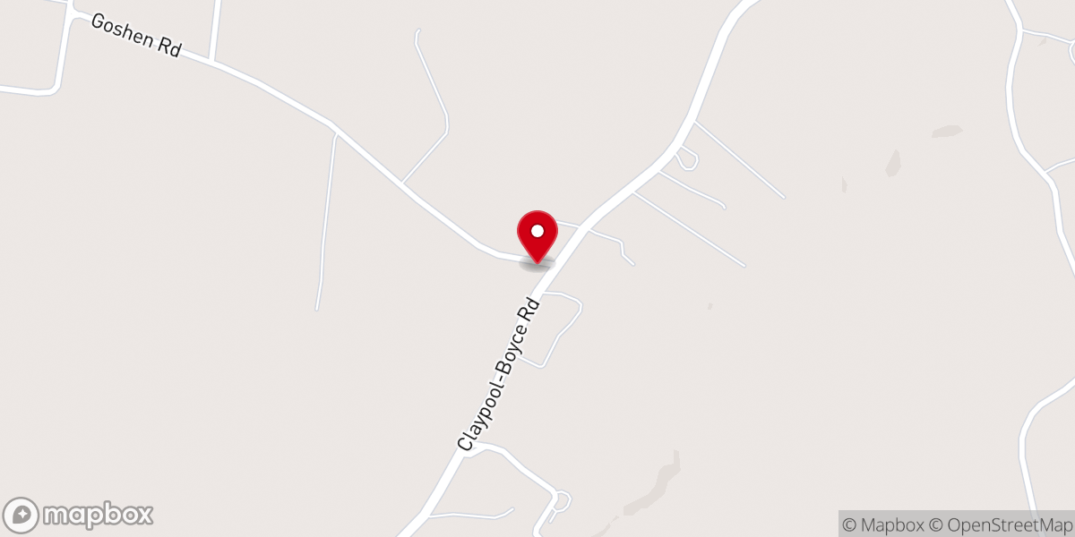 Map showing location of Bays Fork Church
