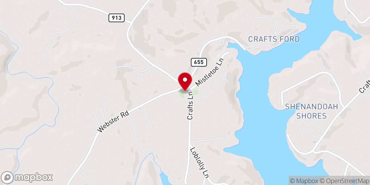 Map showing location of Crafts Church
