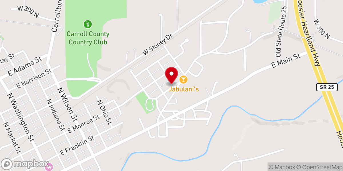Map showing location of Delphi Church of Christ