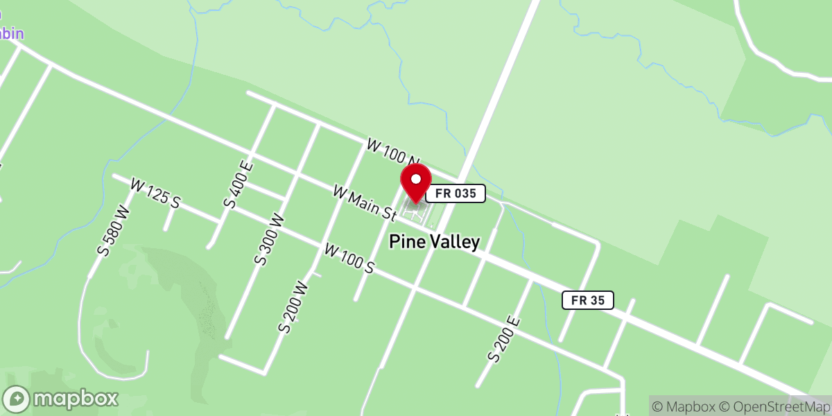 Map showing location of Historic Pine Valley Chapel