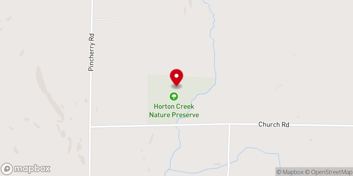 Map showing location of Horton Creek Nature Preserve
