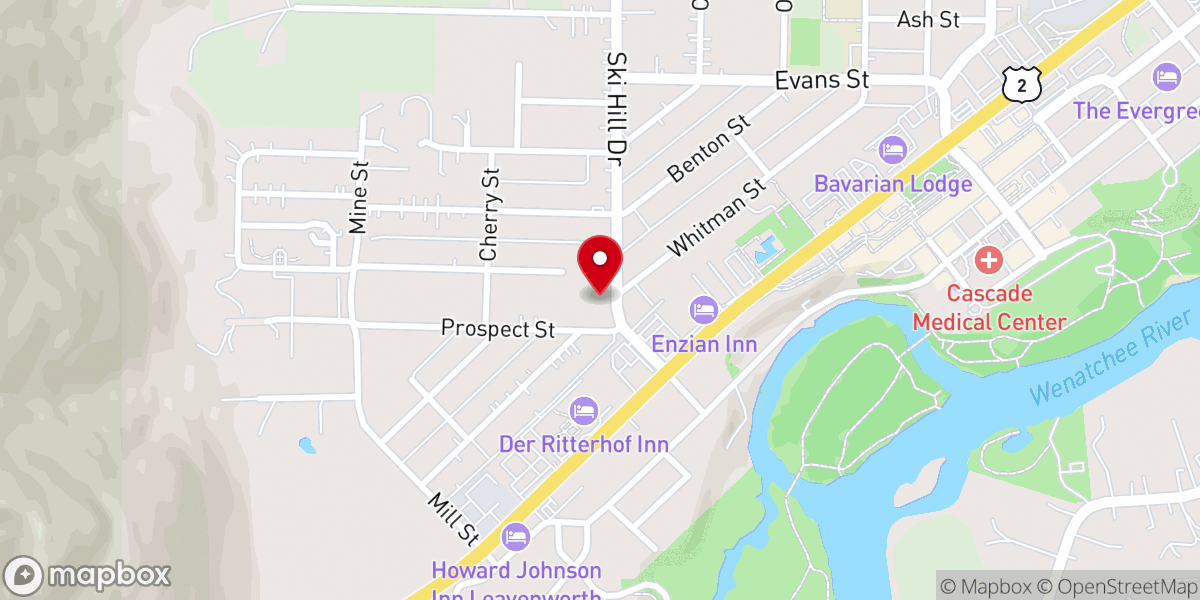 Map showing location of Leavenworth Church of Nazarene