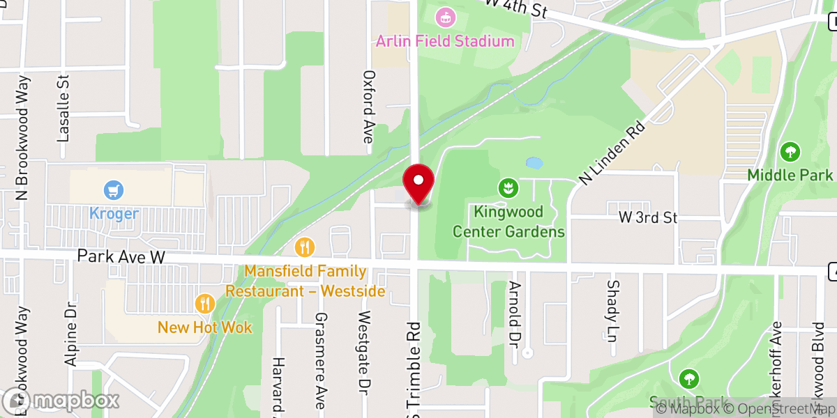 Map showing location of Kingwood Center Gardens