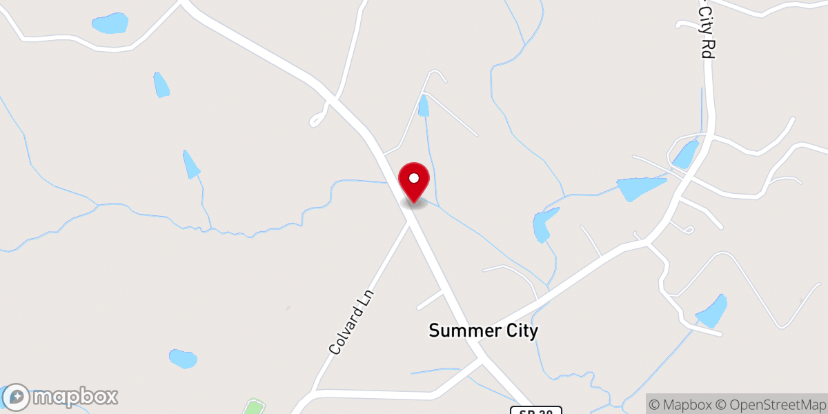 Map showing location of Summer City Baptist Church