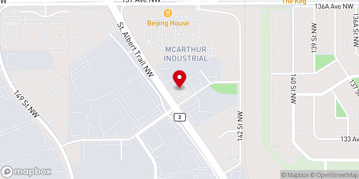 Map showing location of King of Kings Lutheran Church St. Albert, AB