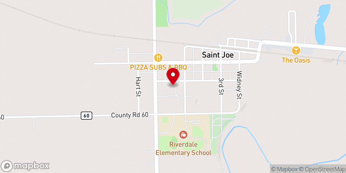 Map showing location of St Joe Church of Christ