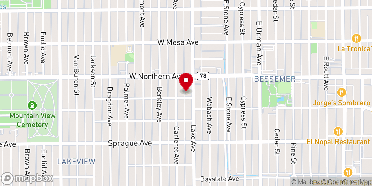 Map showing location of Lake Avenue Community Church