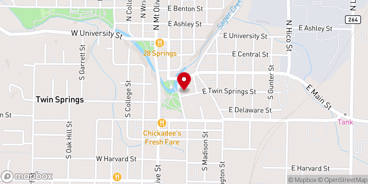 Map showing location of First Methodist Church