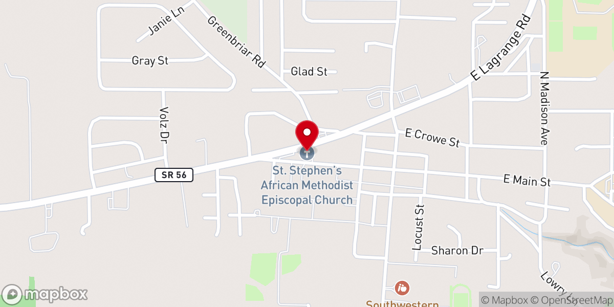 Map showing location of St. Stephen's African Methodist Episcopal Church