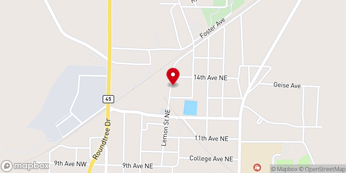 Map showing location of Beulahland Baptist Church