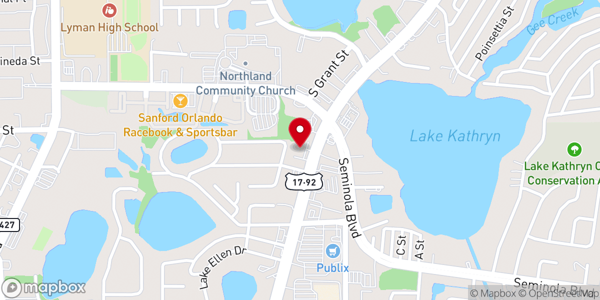 Map showing location of Orlando Chinese Evangelical Christian Church