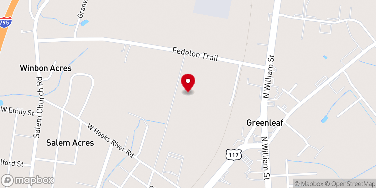 Map showing location of Parkers Chapel Church
