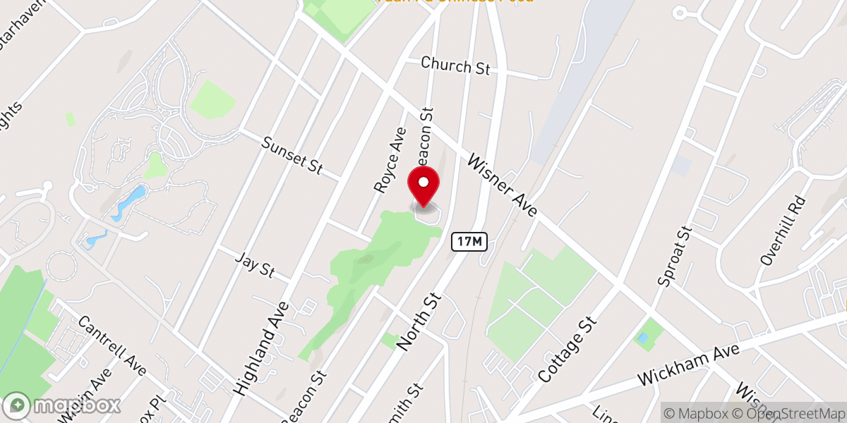 Map showing location of North Congregational Church