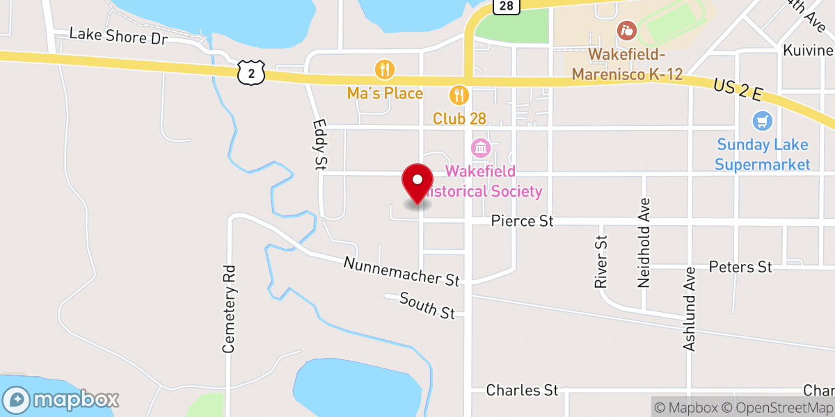 Map showing location of Immaculate Conception of the Blessed Virgin Mary Catholic Church, Wakefield