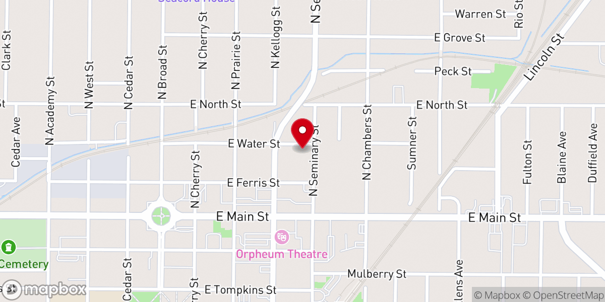 Map showing location of First Lutheran Church