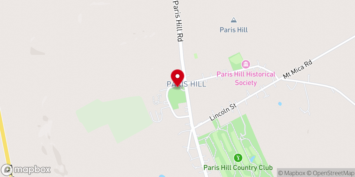 Map showing location of Paris Hill Bible Church