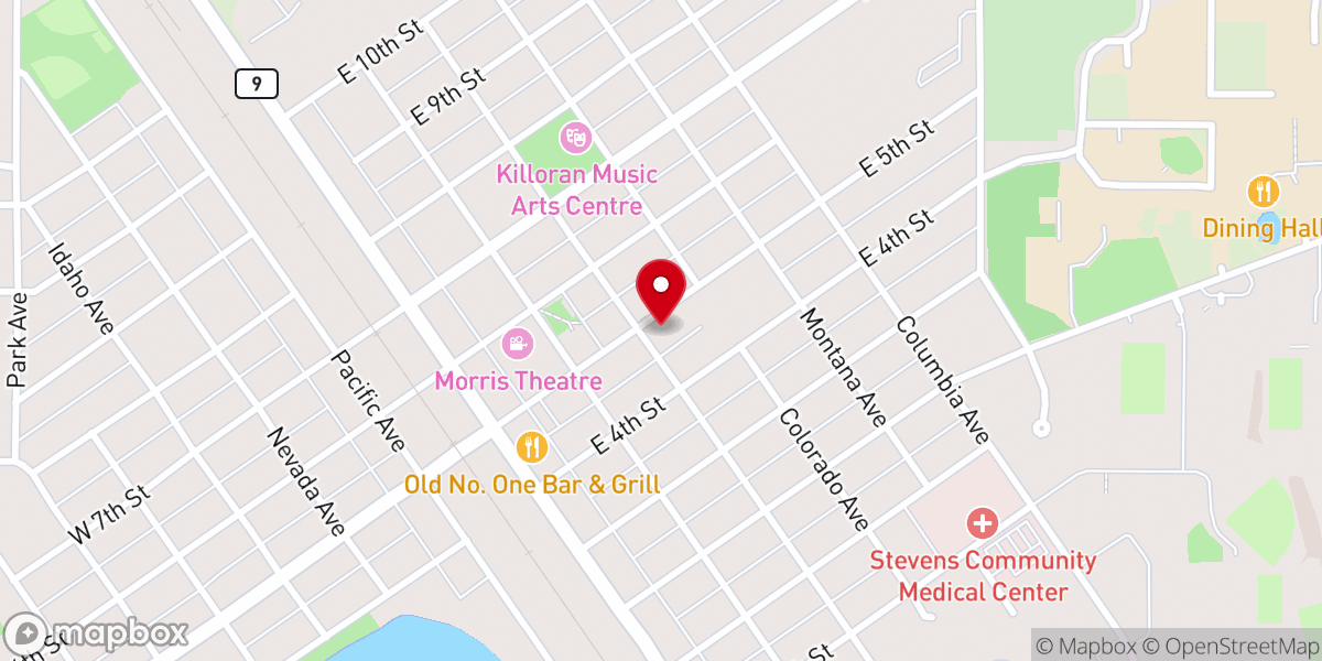 Map showing location of First Lutheran Church