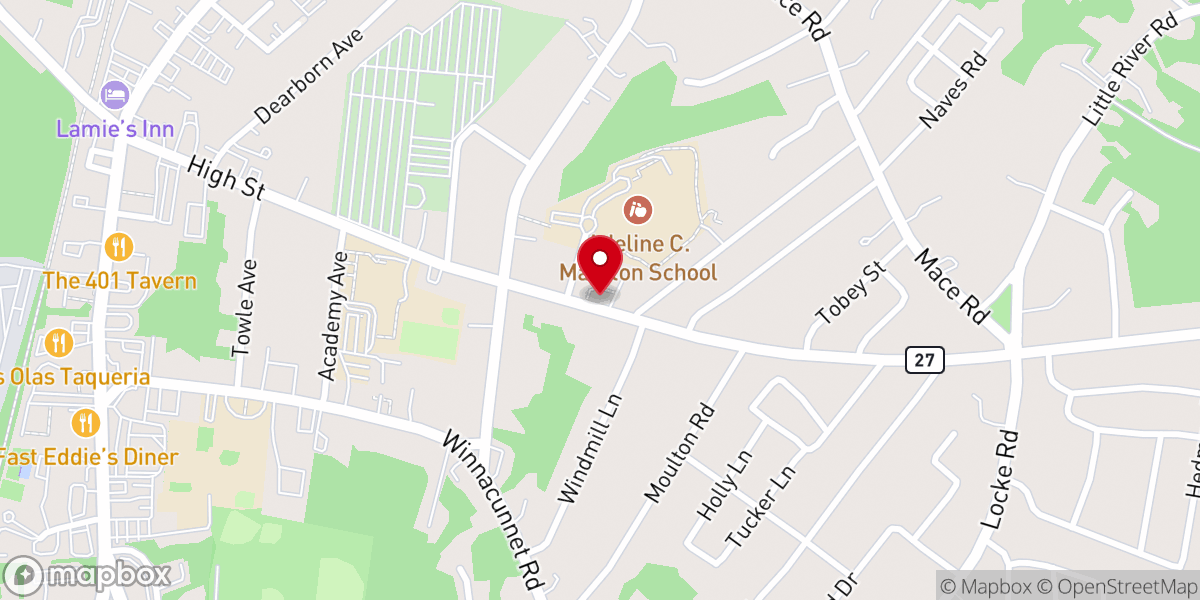 Map showing location of Trinity Episcopal Church