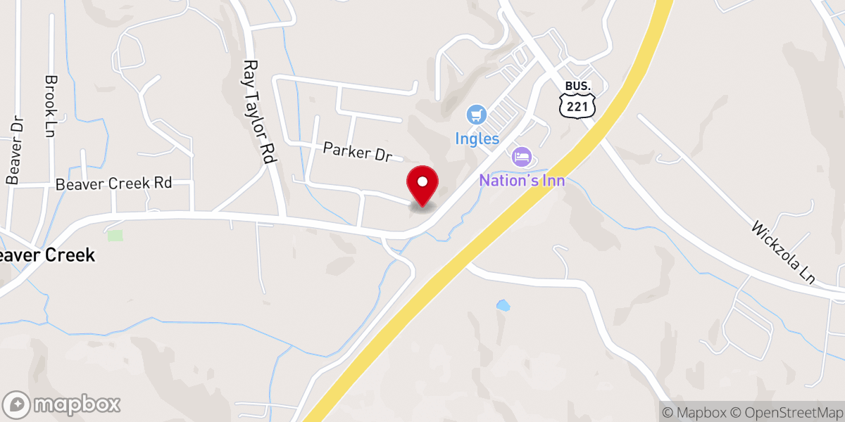 Map showing location of Ashe Missionary Baptist Association