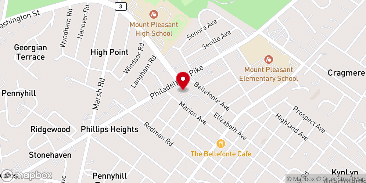 Map showing location of Saint Helena's Roman Catholic Church