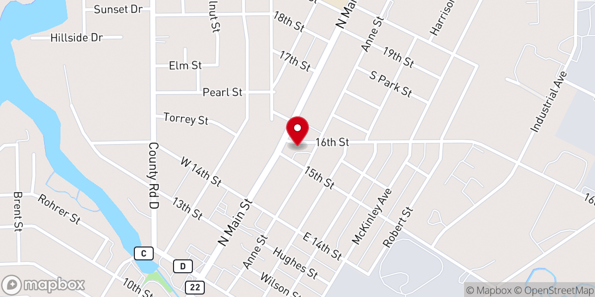 Map showing location of Christus Lutheran Church
