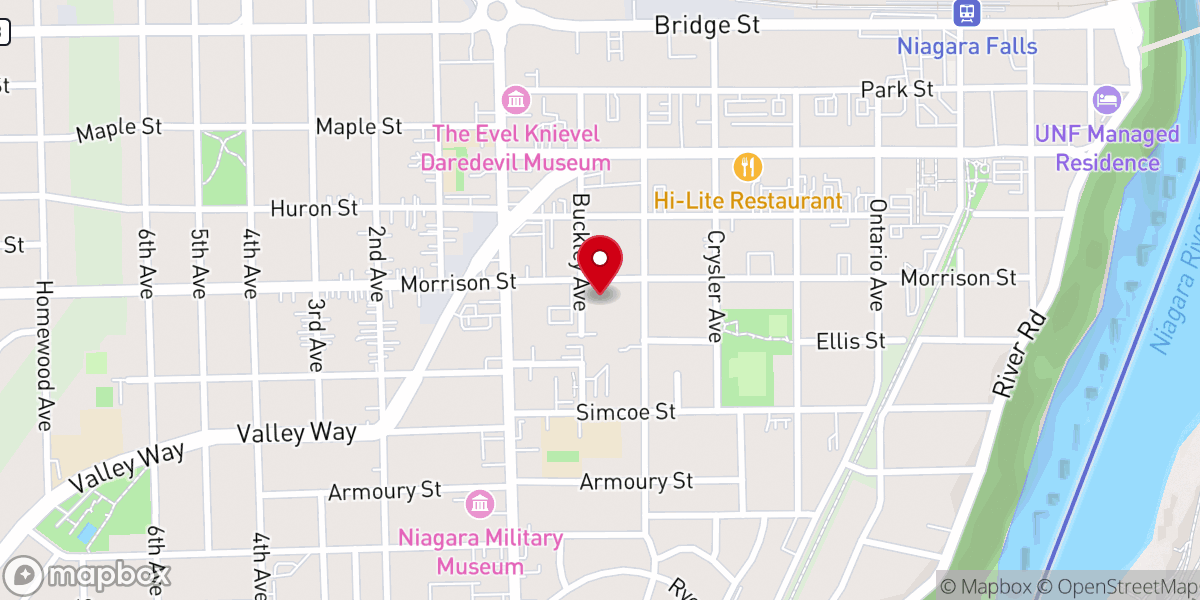 Map showing location of Thai Buddhist Temple (Wat Ratchadham 2 Niagara Falls)