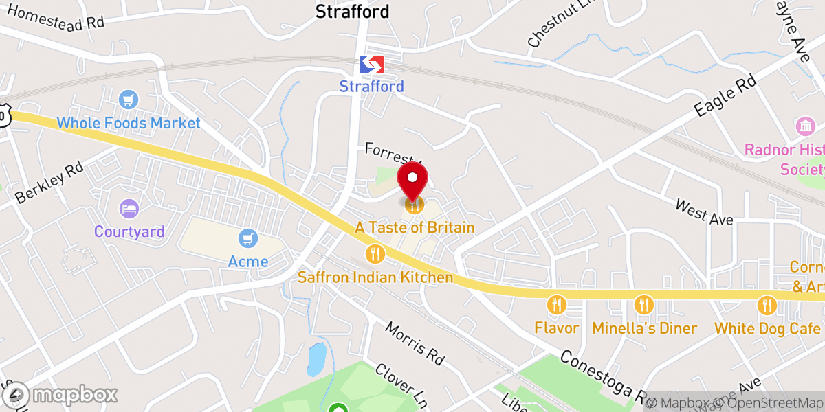 Map showing location of A Taste of Britain