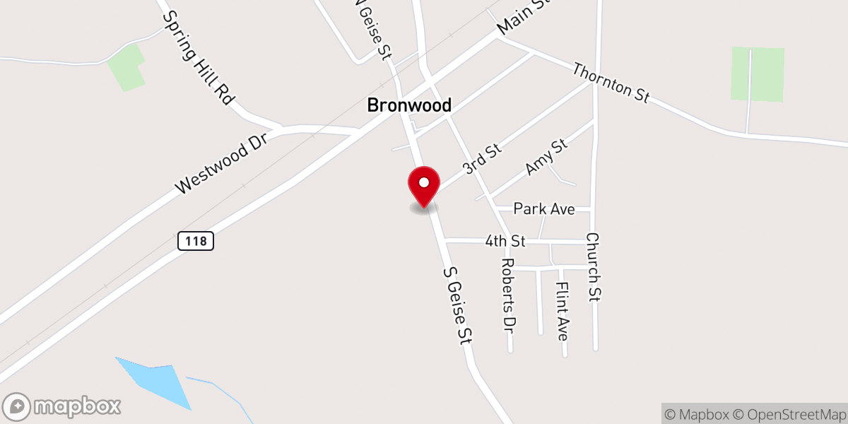 Map showing location of Bronwood Methodist Church