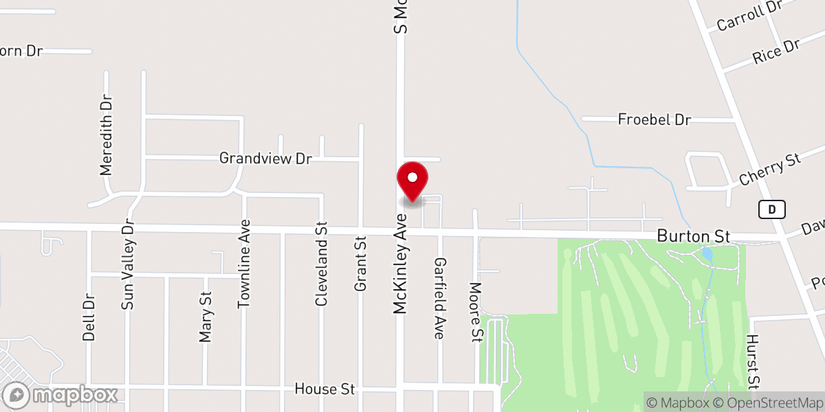 Map showing location of Calvary Tabernacle