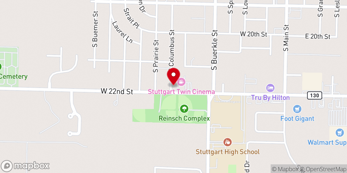 Map showing location of Trinity Assembly of God