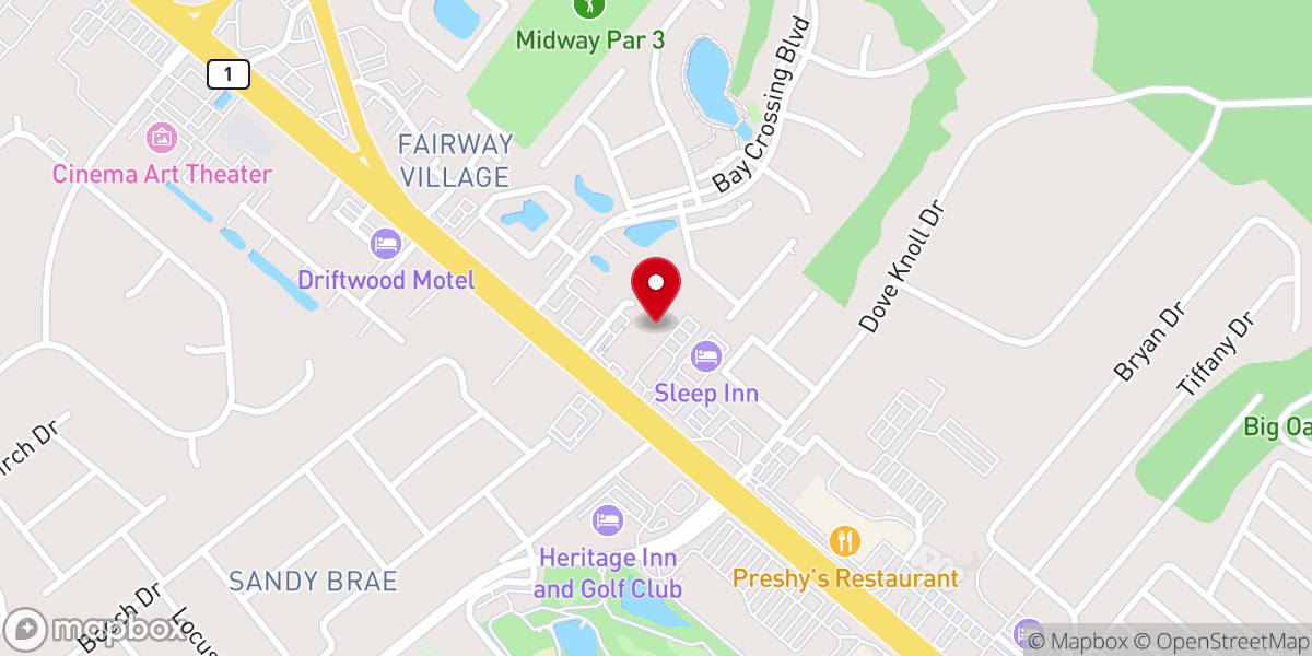 Map showing location of New Life Thrift Shop