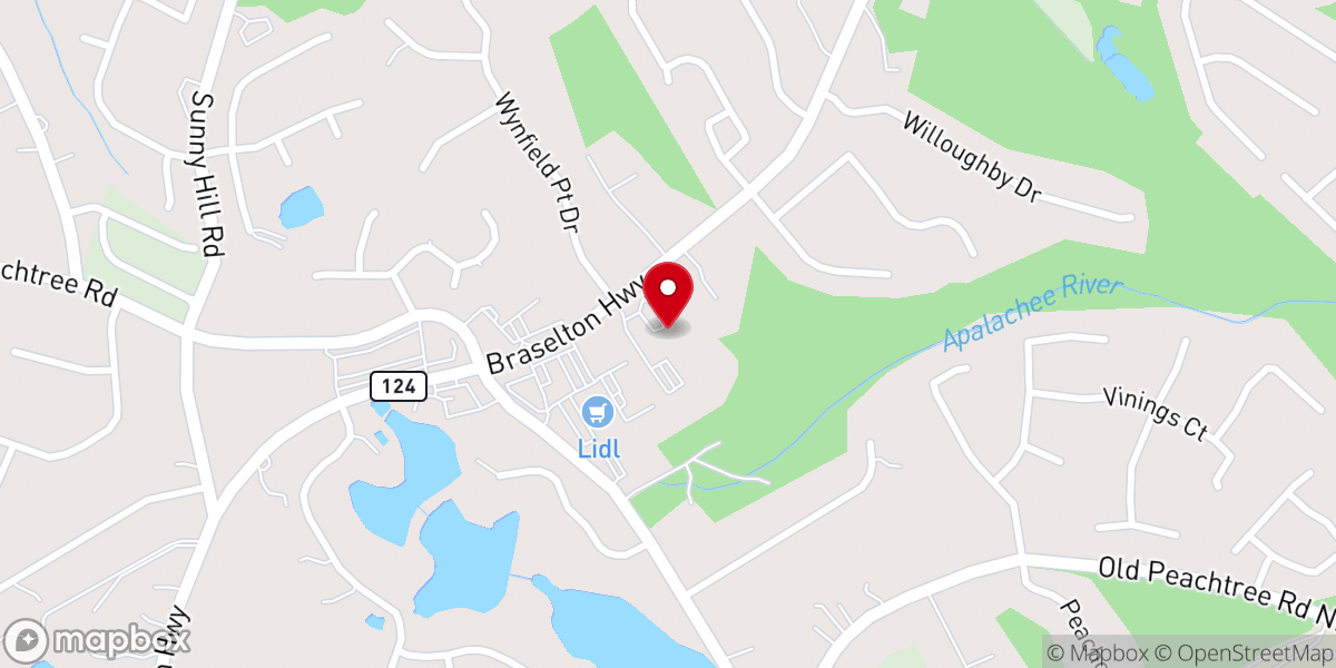 Map showing location of Gwinnett Romanian Baptist Church