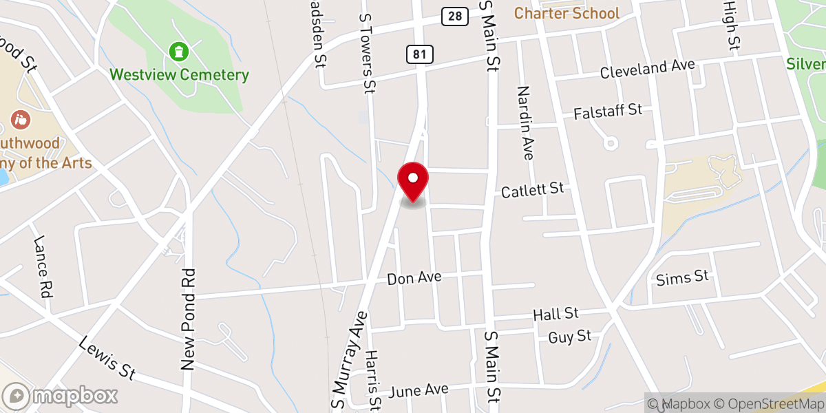 Map showing location of Pentecostal Holiness Church