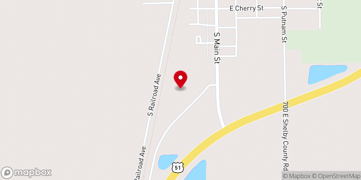 Map showing location of First Baptist Church of Moweaqua IL