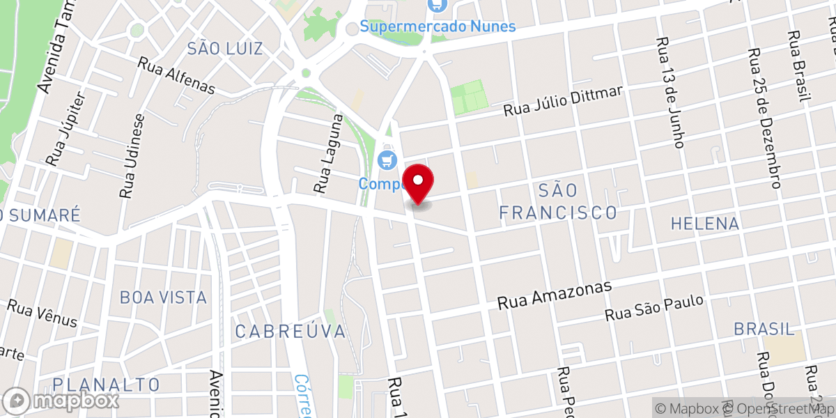 Map showing location of Igreja Batista Memorial