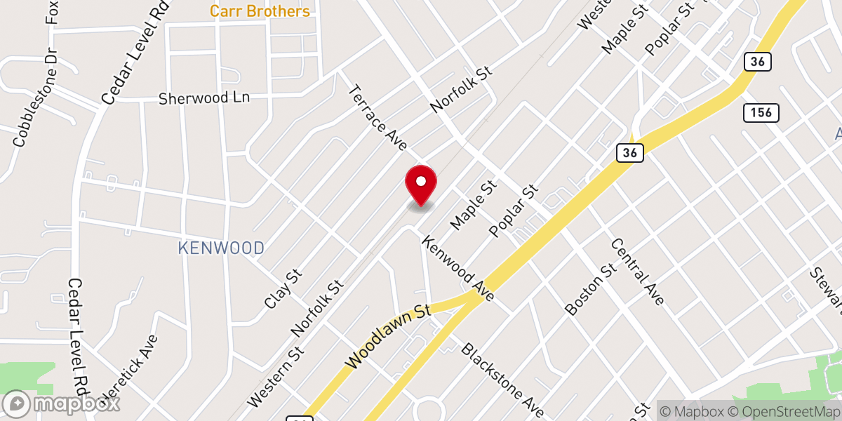 Map showing location of Zion Hill Temple of Prayer
