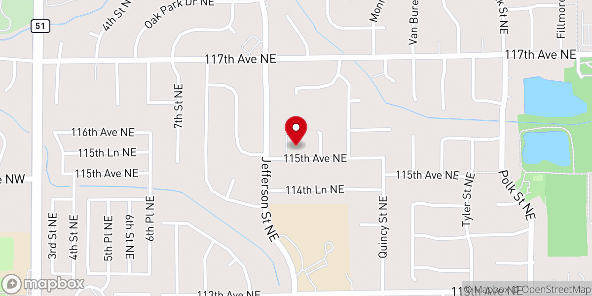 Map showing location of Blaine United Methodist Church