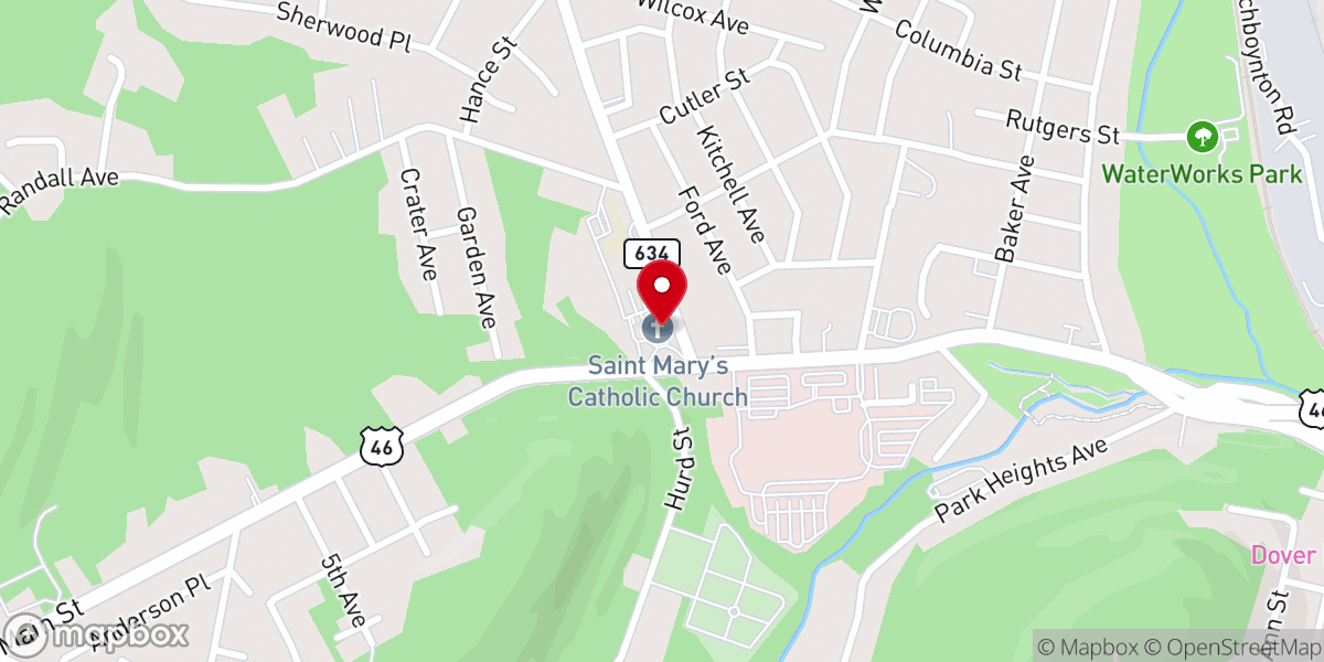 Map showing location of St Mary's Roman Catholic Church