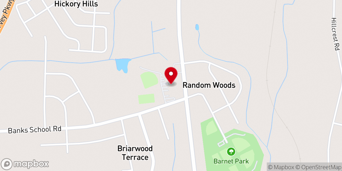 Map showing location of Bethel Free Will Baptist Church