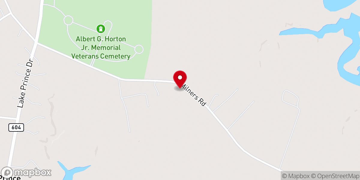Map showing location of Olive Branch Baptist Church