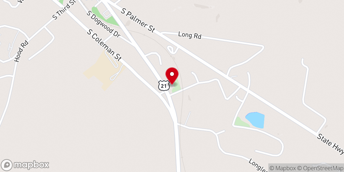 Map showing location of Lebanon Presbyterian Church