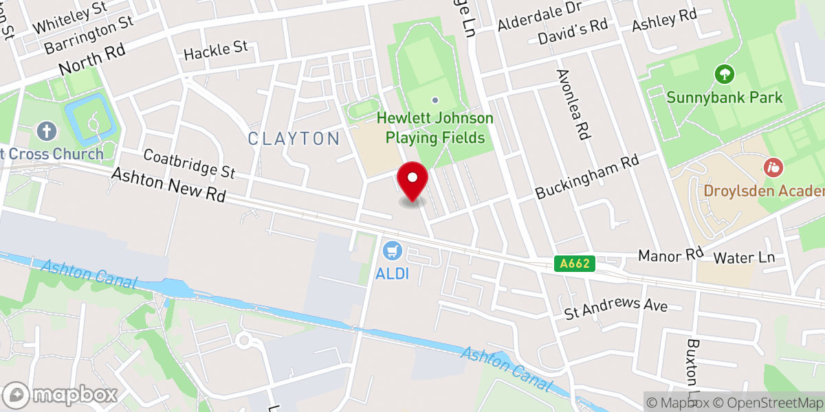 Map showing location of The Church of Christ Manchester UK