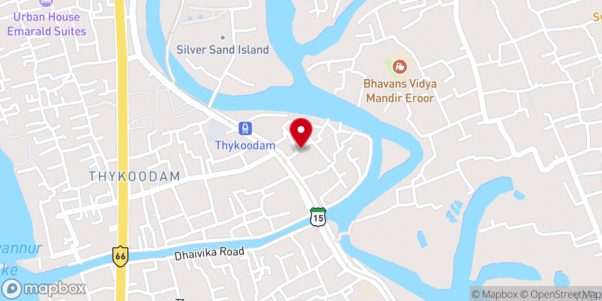 Map showing location of Sharon Fellowship Church,Thykoodam