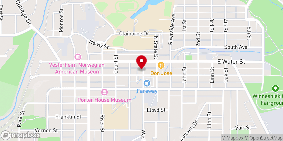 Map showing location of Decorah Covenant Church