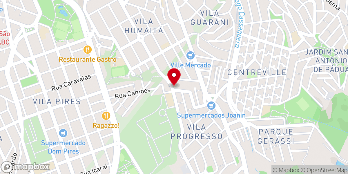Map showing location of Igreja Universal Humaitá Santo André