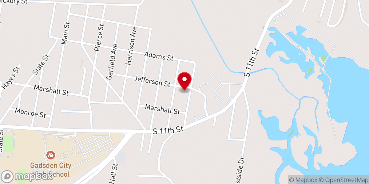 Map showing location of Bethel Baptist Church