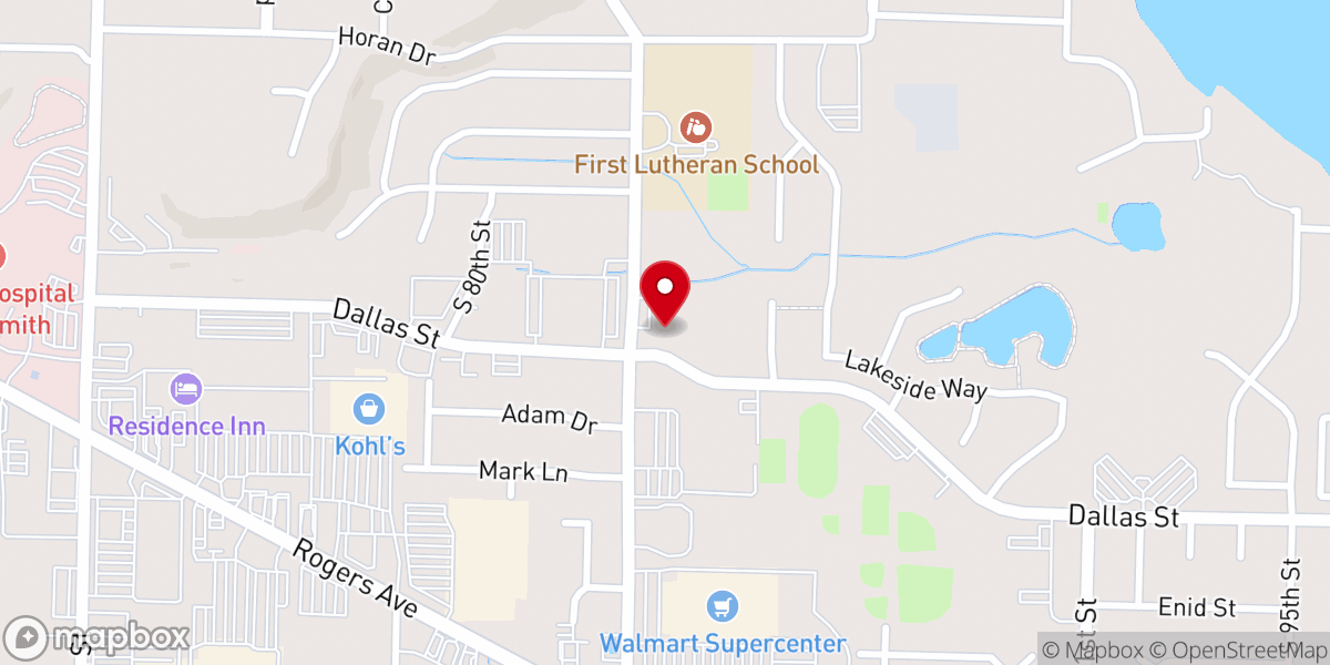 Map showing location of Faith United Methodist Church - Food Distribution Center