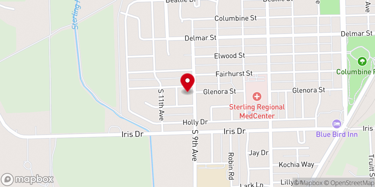 Map showing location of Peace Lutheran Church